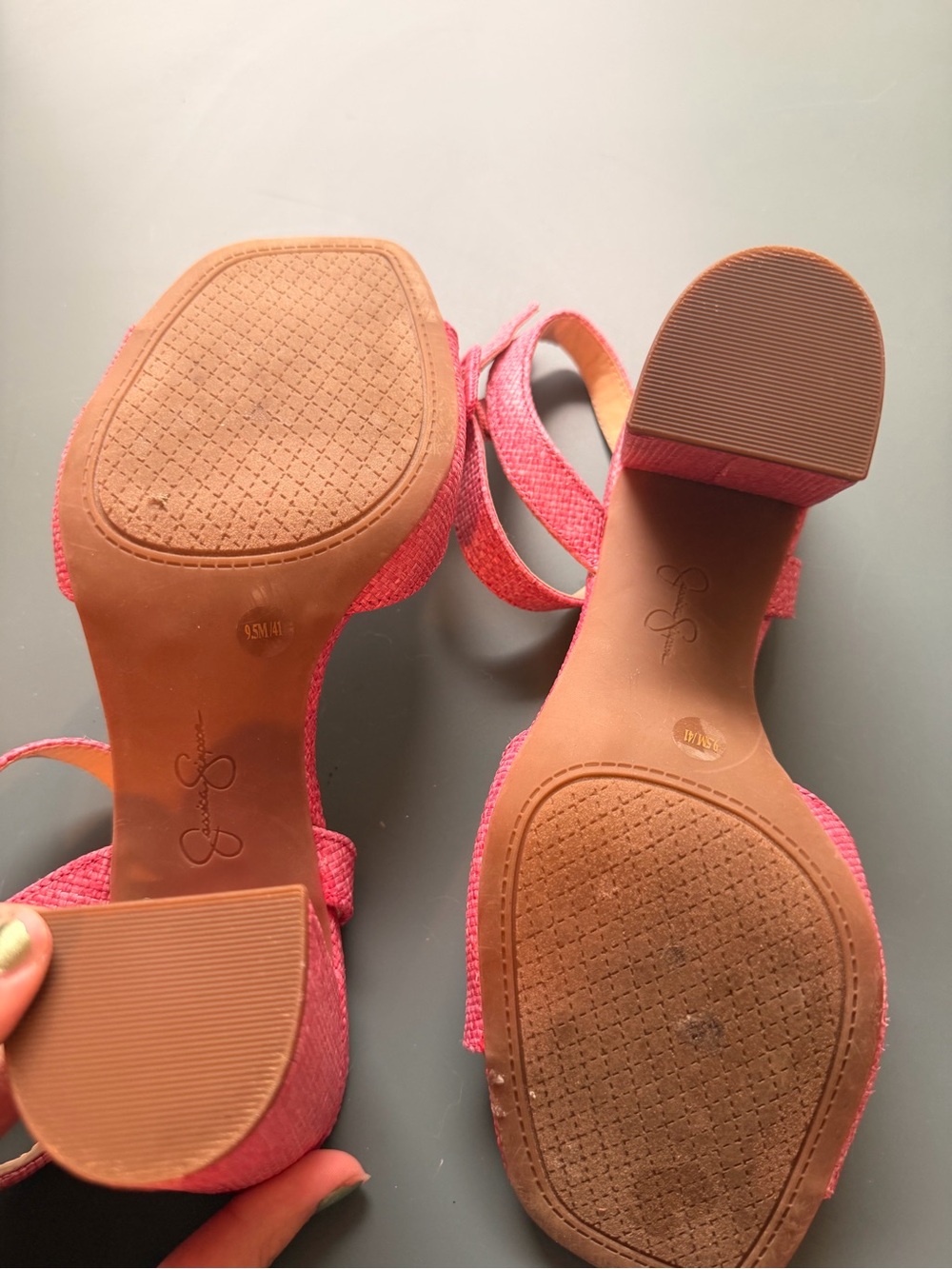 Jessica Simpson Raspberry Pink Block Heel Sandals - Picture 3 of 5